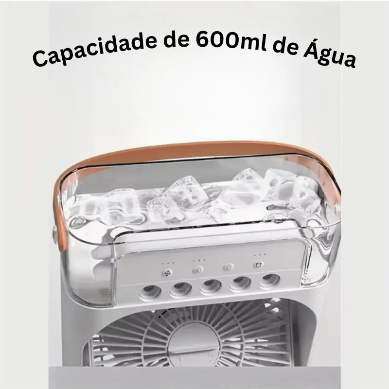 Super Ventilador Umidificador e Nebulizador Compacto e Portátil