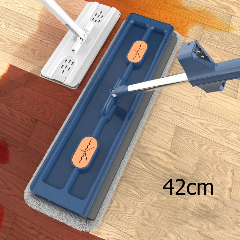 Esfregão Plano Grande De 42 Cm De Torção Automática Com 2 Re